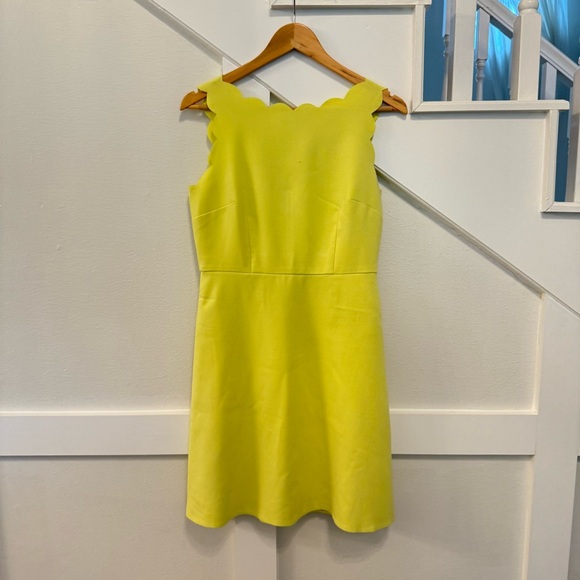 LOFT Dresses & Skirts - LOFT Lemon Yellow Scalloped Collar Mini Dress size 4